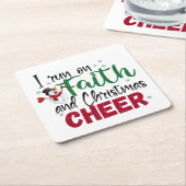 Ich laufe auf Glauben und Weihnachten heiteres Wei Rechteckiger Pappuntersetzer (angewinkelt)