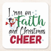 Ich laufe auf Glauben und Weihnachten heiteres Wei Rechteckiger Pappuntersetzer (Vorderseite)