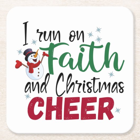 Ich laufe auf Glauben und Weihnachten heiteres Wei Rechteckiger Pappuntersetzer (Vorderseite)