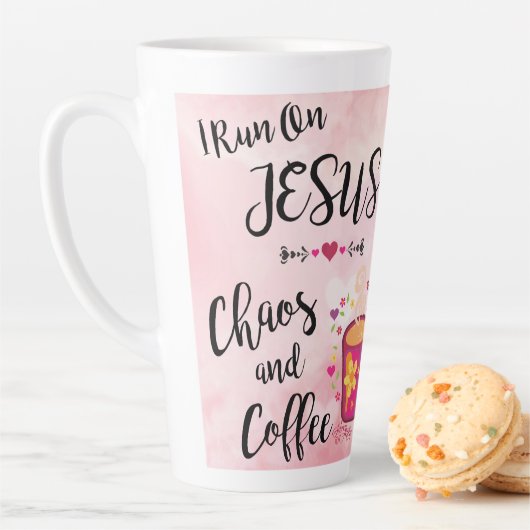 Ich laufe auf Jesus, Chaos und Kaffee Milchtasse (Beispiel)