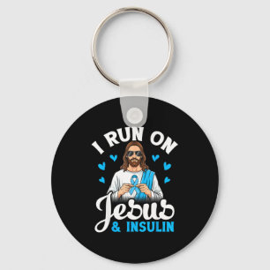 Ich Laufe Auf Jesus Insulin Glaube Hoffnung Typ-1- Schlüsselanhänger