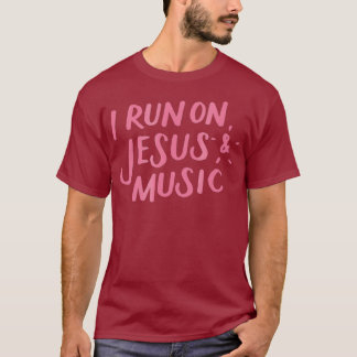 Ich laufe auf Jesus und Music T-Shirt Funny Christ
