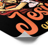 Ich laufe auf Jesus und Softball Christlichen Spie Poster (Ecke)