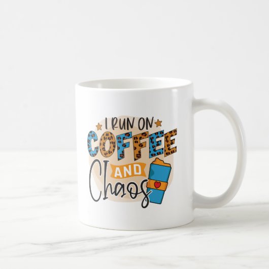 Ich laufe auf Kaffee und Chaos Kaffeetasse (Rechts)