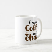 Ich laufe auf Kaffee und Chaos Kaffeetasse (VorderseiteRechts)