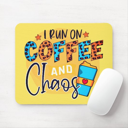 Ich laufe auf Kaffee und Chaos Mousepad (Mit Mouse)