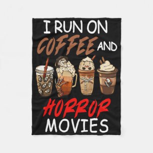 Ich laufe auf Kaffee- und Horror-Filmen Beängstige Fleecedecke