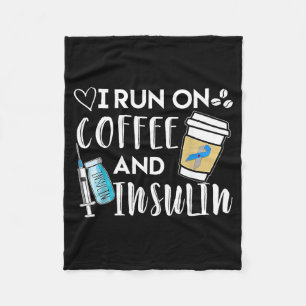 Ich Laufe Auf Kaffee Und Insulin Diabetes-Bewussts Fleecedecke