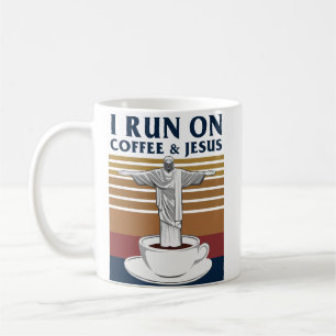 Ich laufe auf Kaffee und Jesus Kaffeetasse