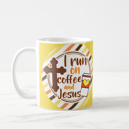 Ich laufe auf Kaffee-und Jesuss christlichen Kaffeetasse (Links)
