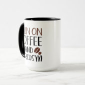 Ich laufe auf Kaffee und Sarcasi Tasse (Vorderseite Links)