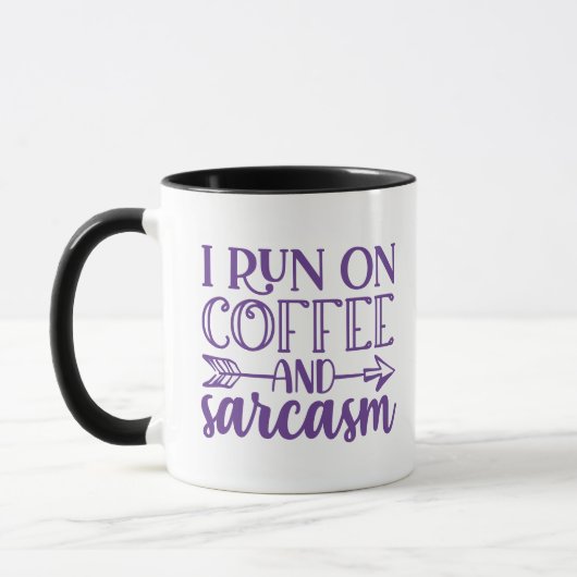 Ich laufe auf Kaffee- und Sarcasm-Kaffee-Tasse Tasse (Links)