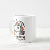 Ich laufe auf Kaffee und Sarcasm Kaffeetasse (Vorderseite Links)