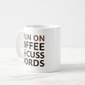 Ich laufe auf Kaffee und schreibe Worte Kaffeetasse (Vorderseite Links)