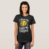 Ich laufe auf Kaffee und Softll Funny T-Shirt (Vorne ganz)