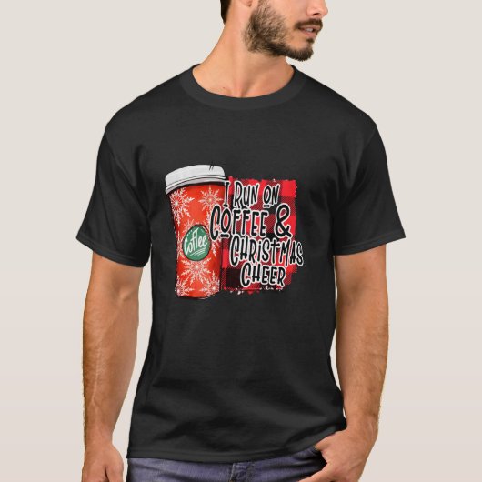 Ich laufe auf Kaffee und Weihnachten heiße Weihnac T-Shirt (Vorderseite)