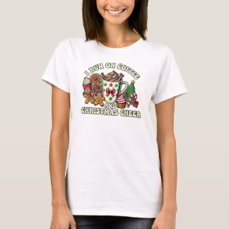 Ich laufe auf Kaffee und Weihnachten, sonnig T-Shirt