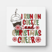Ich laufe auf Kaffee und Weihnachts-Chef Fotoplatte (Vorderseite)