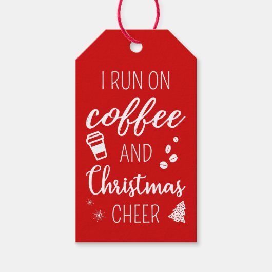 Ich laufe auf Kaffee und Weihnachts-Chef Geschenkanhänger (Vorderseite)