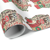 Ich laufe auf Kaffee und Weihnachts-Chef Geschenkpapier (Rolleneckpunkt)