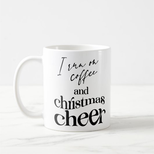 Ich laufe auf Kaffee und Weihnachts-Chef Kaffeetasse (Links)