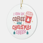 Ich laufe auf Kaffee und Weihnachts-Chef Keramik Ornament (Links)