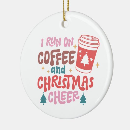 Ich laufe auf Kaffee und Weihnachts-Chef Keramik Ornament (Links)