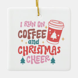 Ich laufe auf Kaffee und Weihnachts-Chef Keramikornament