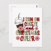 Ich laufe auf Kaffee und Weihnachts-Chef Postkarte (Vorne/Hinten)