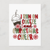 Ich laufe auf Kaffee und Weihnachts-Chef Postkarte (Vorderseite)