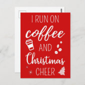 Ich laufe auf Kaffee und Weihnachts-Chef Postkarte (Vorne/Hinten)