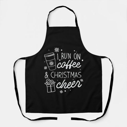 Ich laufe auf Kaffee und Weihnachts-Chef Schürze (Vorderseite)