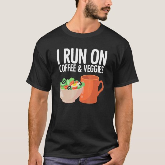 Ich laufe auf Kaffee Veggies Vegetarier Vegan T-Shirt (Vorderseite)