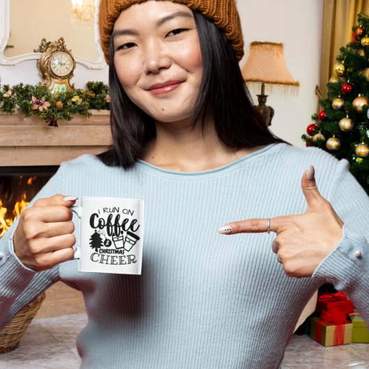 Ich laufe auf Kaffee Weihnachten Chef Black Script Kaffeetasse