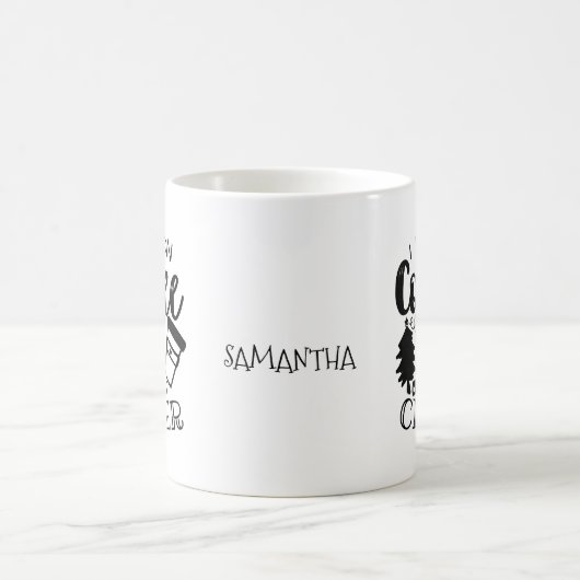 Ich laufe auf Kaffee Weihnachten Chef Black Script Kaffeetasse (Mittel)