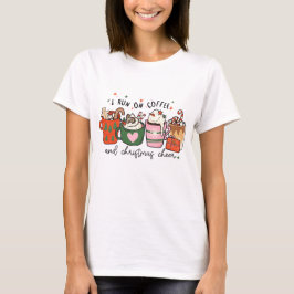 Ich laufe auf Kaffee Weihnachten Chef Funny Weihna T-Shirt