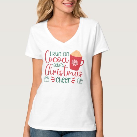 Ich laufe auf Kakao und Weihnachtsfeier T-Shirt (Vorderseite)