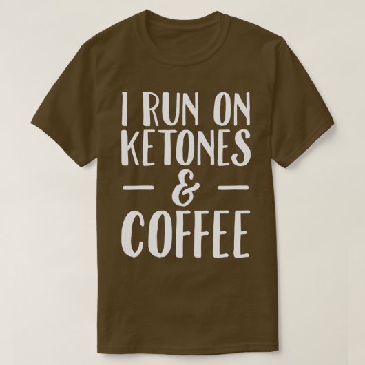 Ich laufe auf Ketonen und Kaffee Vegan T-Shirt (Design vorne)