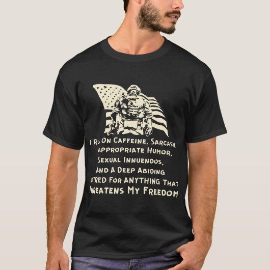 Ich laufe auf Koffein, Sarcasm, unangemessener Spa T-Shirt (Vorderseite)