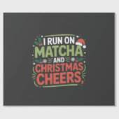 Ich laufe auf Matcha und Weihnachten heiße grünes Geschenkpapier (Flach)