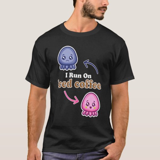Ich laufe auf Niedlichem, reversiblen Octopus-Kaff T-Shirt (Vorderseite)