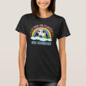 Ich laufe auf Pflanze und Rainbows Vegans Niedlich T-Shirt (Vorderseite)