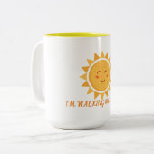 Ich laufe auf Sonnenschein zwei Tone Zweifarbige Tasse (Vorderseite Links)