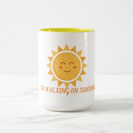 Ich laufe auf Sonnenschein zwei Tone Zweifarbige Tasse (Mittel)