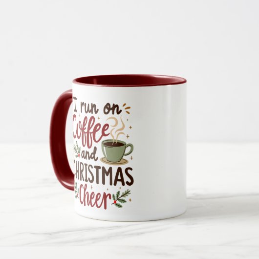 Ich laufe auf sonnigen Weihnachten zwei Tone-Kaffe Tasse (Vorderseite Links)