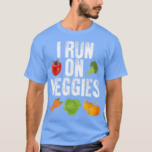 Ich laufe auf Veggies Cool Vegetarier Gemüse Vegan T-Shirt