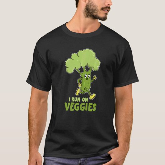 Ich laufe auf Veggies, dem sportlichen Brokkoli T-Shirt (Vorderseite)