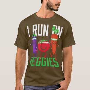 Ich laufe auf Veggies Veganer Vegetarier T - Shirt