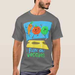 Ich laufe auf Veggies - Veganer vegetarischer Runn T-Shirt