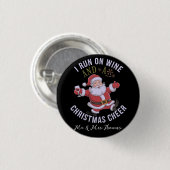 Ich laufe auf Wein und Weihnachten Chef Button (Vorne & Hinten)